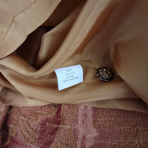 Kay Unger Copper Embroidery Silk Fit and Flare Dress Size 6 - Picture 7 of 7